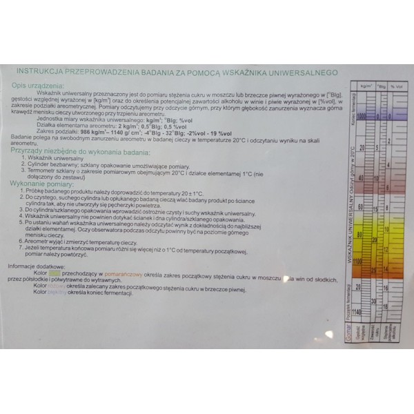 GOMAR universal hydrometer (winemeter)